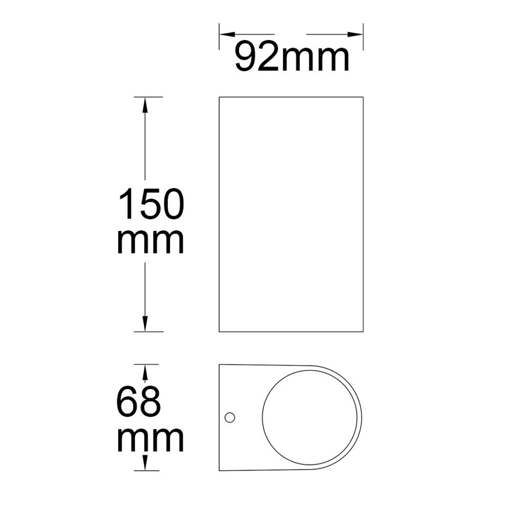 Wandleuchte Siara Up&Down 2xGU10, IP54, schwarz, exkl. Leuchtmittel