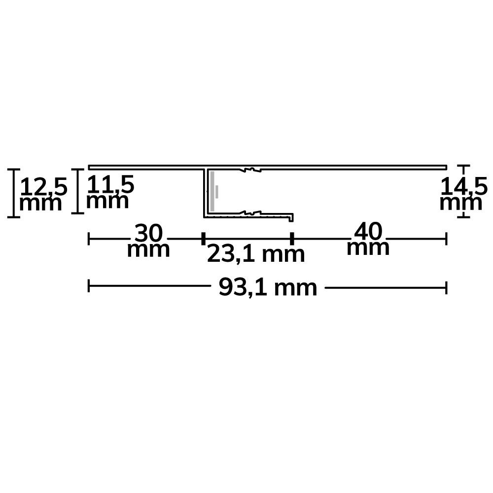 ISOLED LED Trockenbauprofil Schattenfuge 40 – Weiß, 2 m