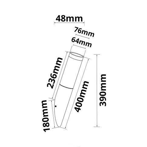 Wandleuchte anthrazit, IP44, 1x E27 Fassung