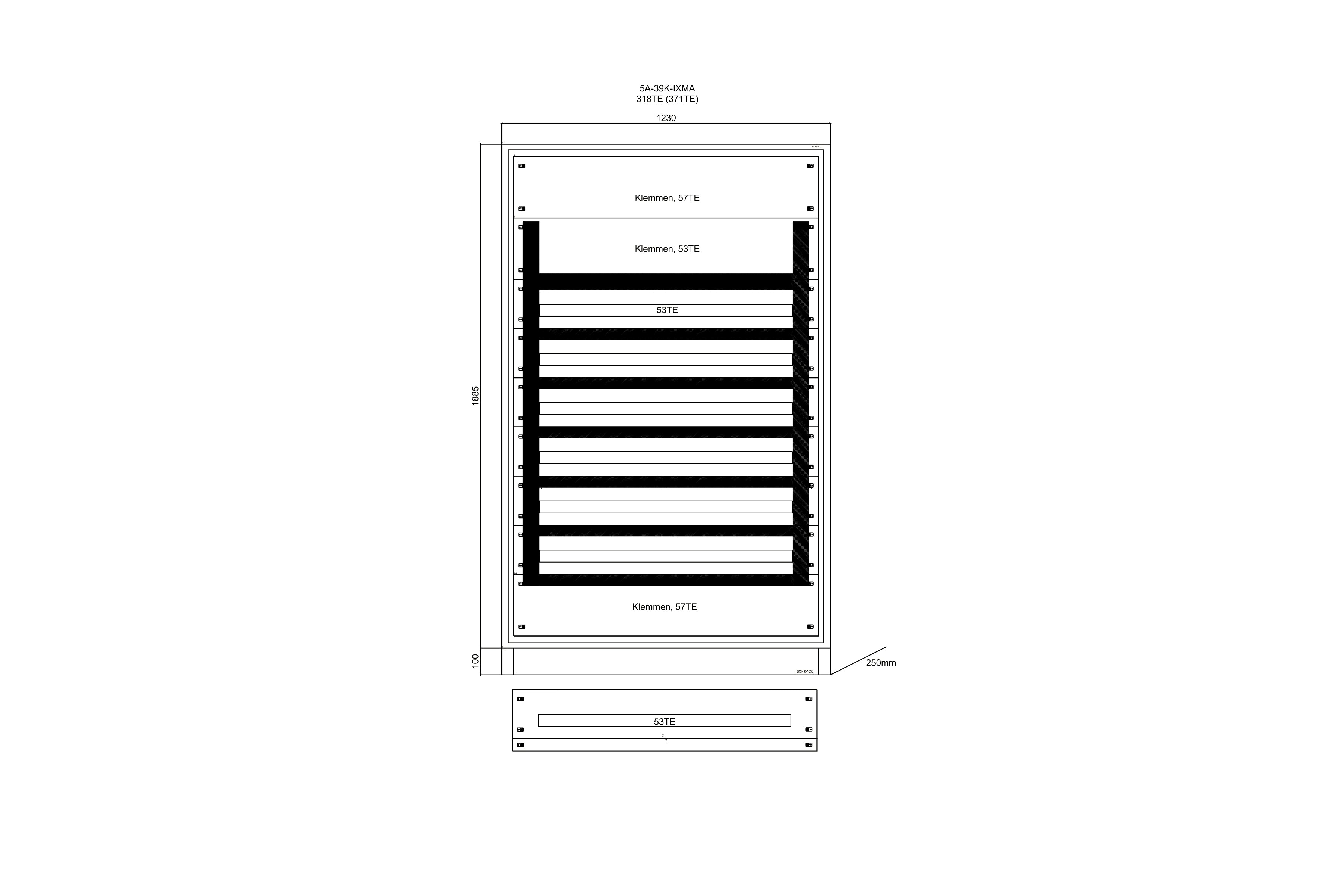 Standardverteiler Leergehäuse 318TE (371TE)