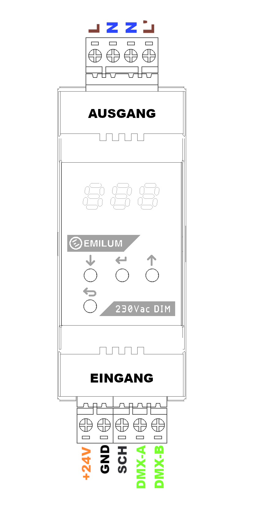 Universal-Dimmer, 1-Kanal, DMX/RDM, 230Vac, 400W