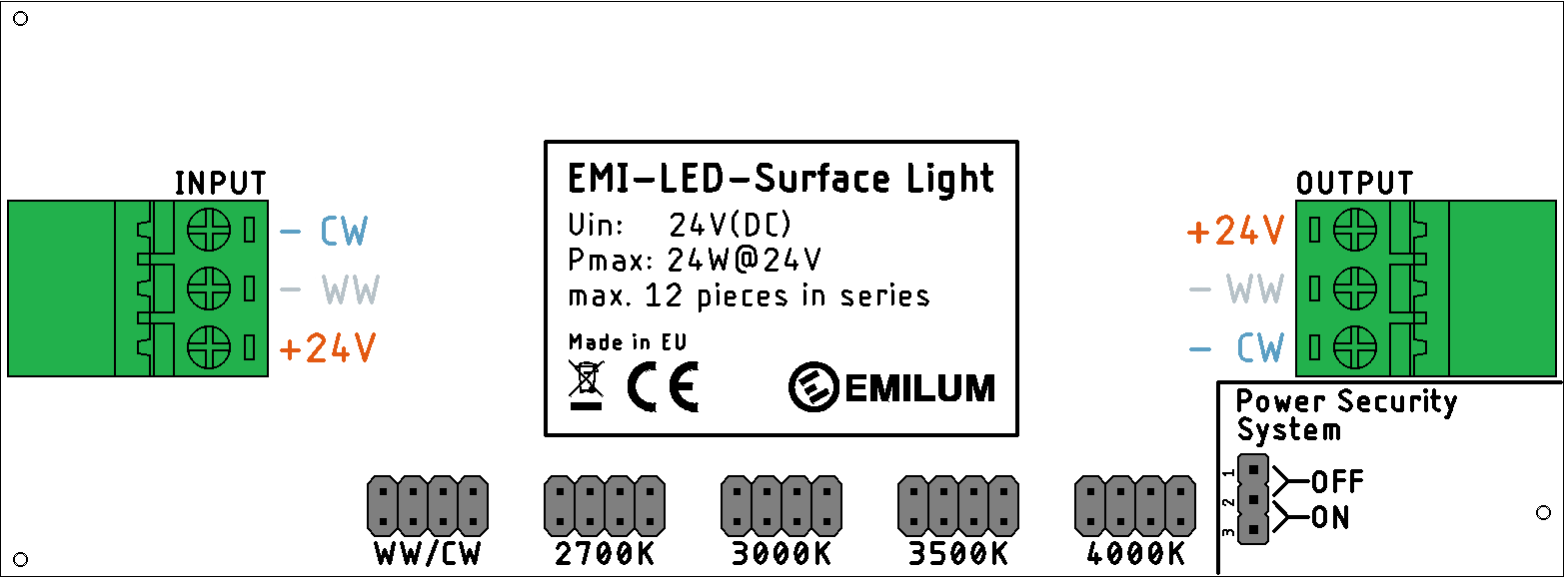 LED Surface Light 24V, 25W, 2200K/5700K, CCT+, CRI90