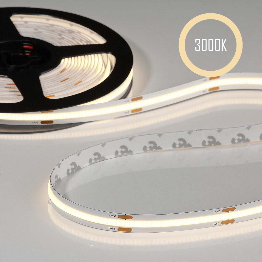 Flex COB-Stripe 24V, 8W, 3000K, CRI90, 320LED, IP20, 8mm