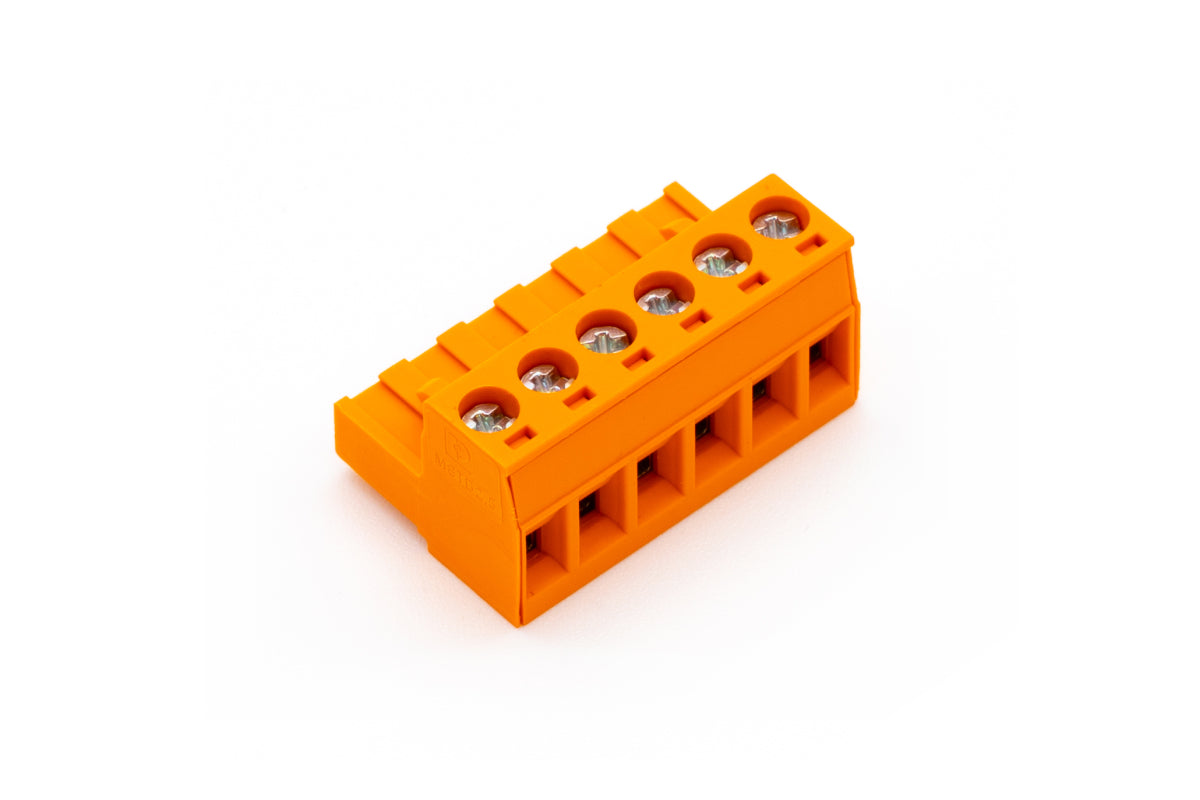 Schraub-Steckklemme Orange 6fach
