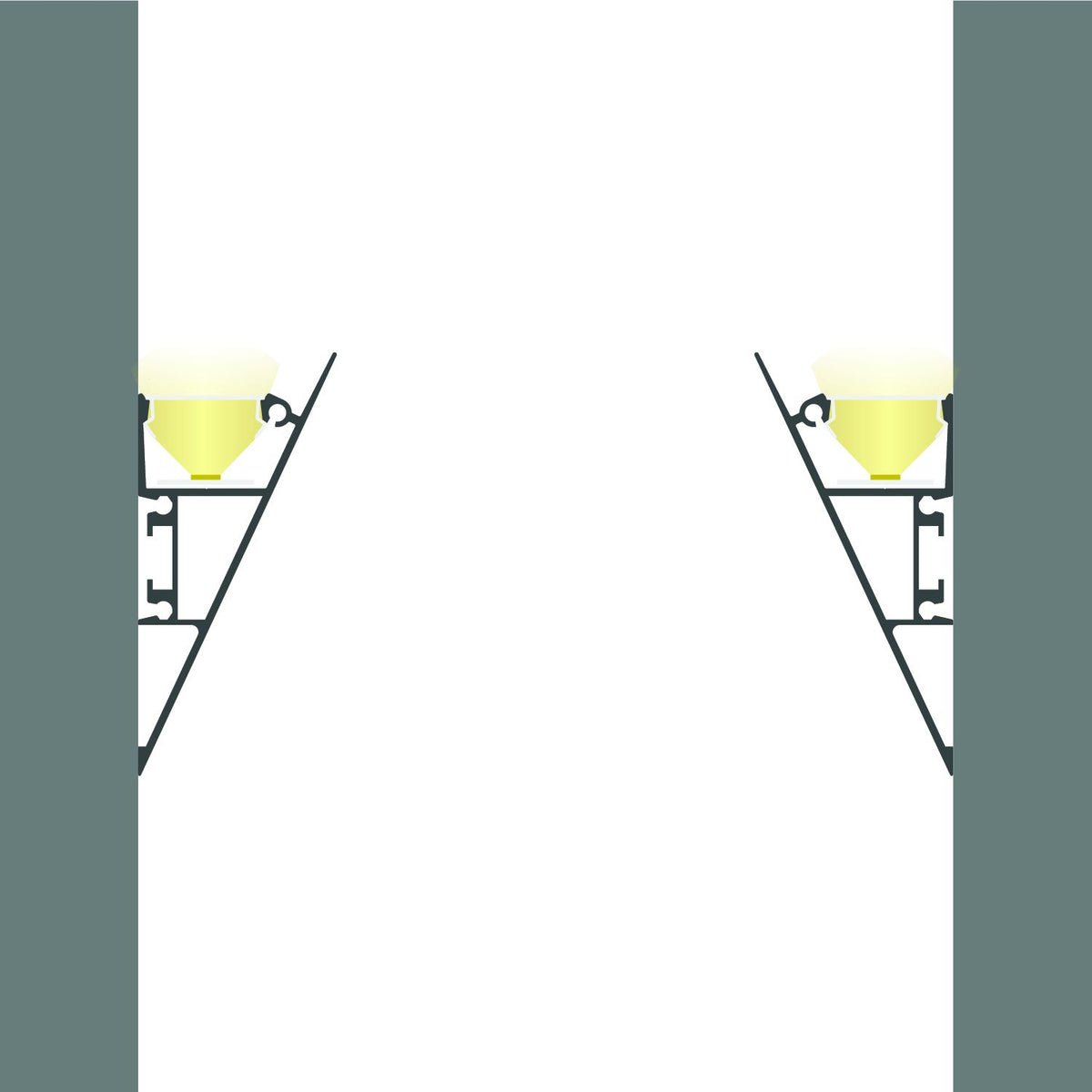 LED Aufbauleuchtenprofil HIDE TRIANGLE Aluminium eloxiert, 200cm