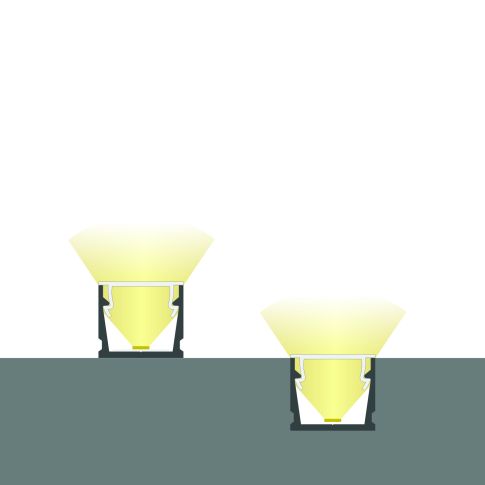 LED Aufbauprofil SURF10 Aluminium schwarz RAL 9005, 200cm