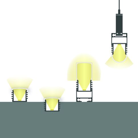 LED Aufbauprofil SURF12 BORDERLESS Aluminium eloxiert, 200cm