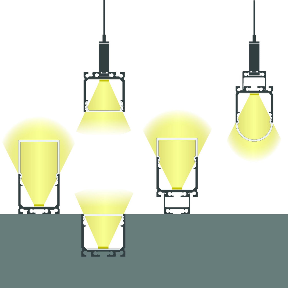 LED Aufbauprofil SURF20 Aluminium eloxiert, 200cm