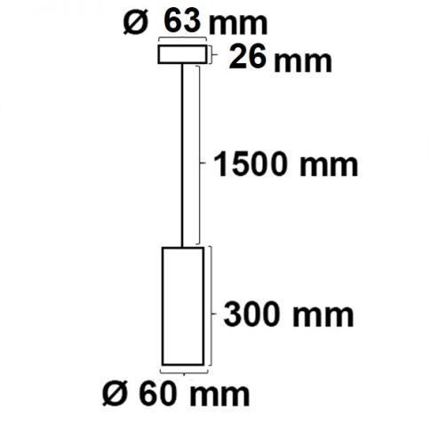 Pendelleuchte 300 GU10 rund Ø 60 mm