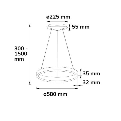 LED Hängeleuchte Orbit 480, 38W, rund, ColorSwitch 3000|3500|4000K, dimmbar