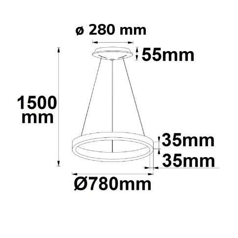 LED Hängeleuchte Orbit 780, 60W, rund, ColorSwitch 3000|3500|4000K, dimmbar