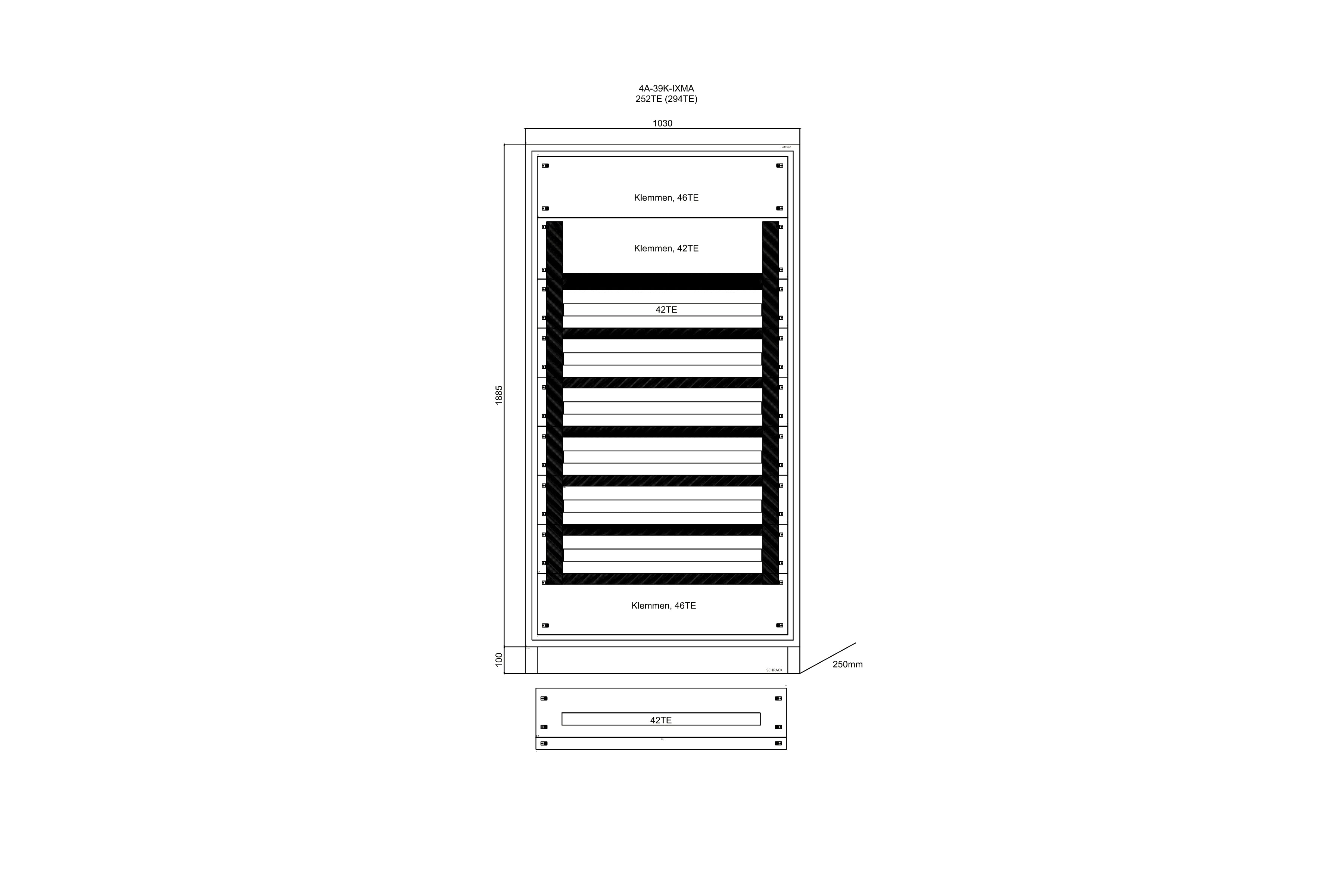 Standardverteiler Leergehäuse 252TE (294TE)