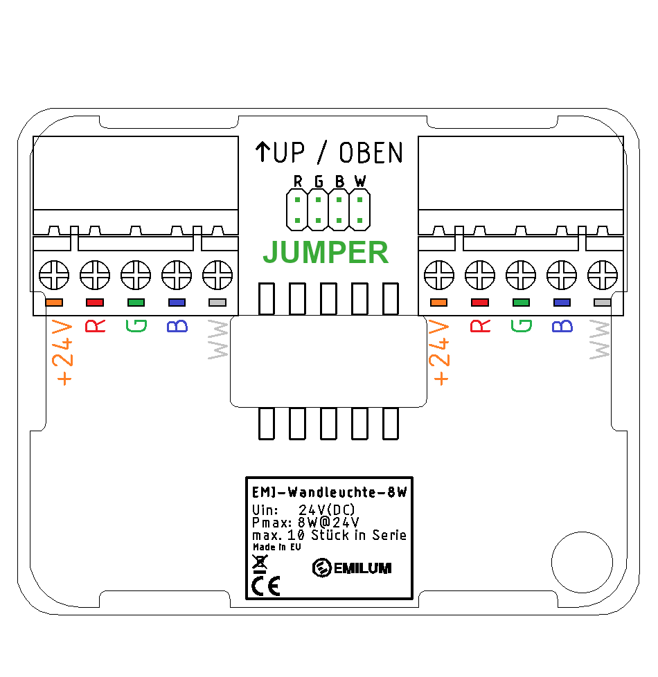 LED-Wandleuchte 24V, 8W, RGBW/2700K, CRI90, IP54