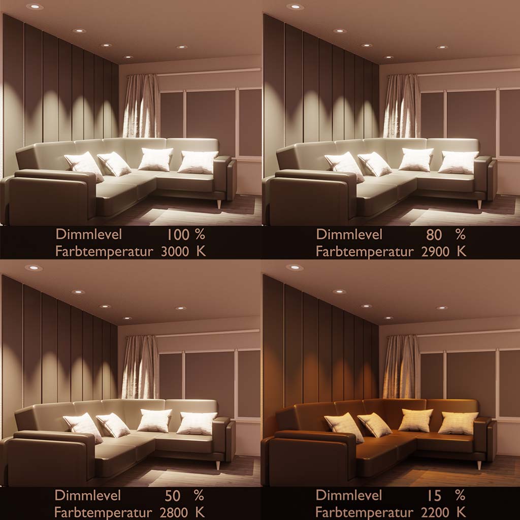 LED-Spot 24V, MR16, 5W, Dim to Warm, 3000K-2200K, CRI90