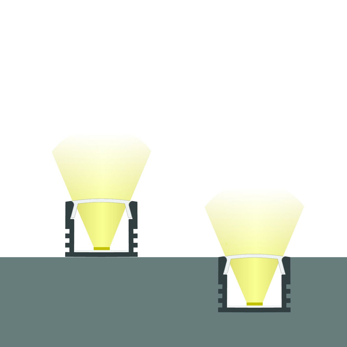 LED Montageprofil MAXI-AB V2, schwarz RAL9005 L: 200cm