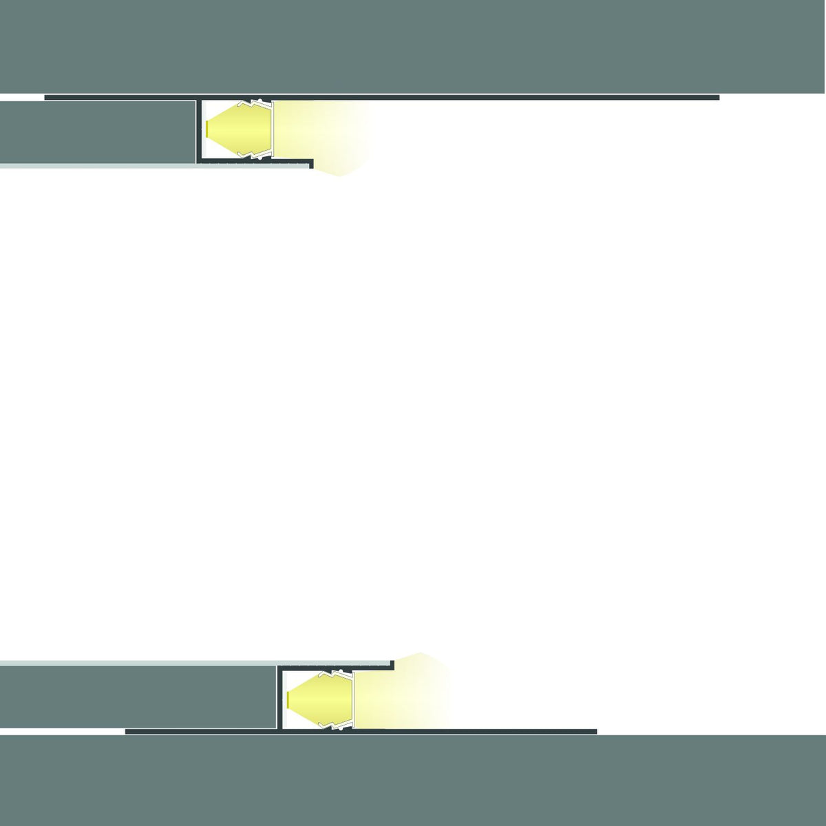 ISOLED LED Trockenbauprofil Schattenfuge 40 – Weiß, 2 m